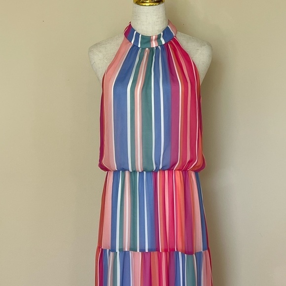 Julia Jordan Mock Necked Striped Dress - Picture 5 of 8